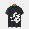 ChArmkpR Mens Cartoon Chinese Dragon Print Crew Neck Short Sleeve T-Shirts