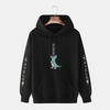 ChArmkpR Mens Cartoon Dinosaur Japanese Sleeve Print Daily Drawstring Hoodies