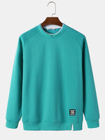 ChArmkpR Mens Contrast Patchwork Crew Neck Casual Loose Pullover Sweatshirts