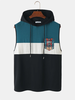 ChArmkpR Mens Ethnic Animal Print Patchwork Sleeveless Hooded Tanks