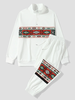 ChArmkpR Mens Ethnic Geometric Print Patchwork Half Zip Sweatshirt Two Pieces Outfits