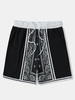 ChArmkpR Mens Ethnic Paisley Print Patchwork Ribbed Cuff Shorts