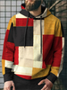 ChArmkpR Mens Hoodies Color Block Kangaroo Pocket Loose Drawstring Hoodies Sweatshirts