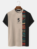 ChArmkpR Mens Japanese Rose Ethnic Pattern Patchwork Short Sleeve T-Shirts