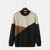 ChArmkpR Mens Pullover Hoodies Color Block Patchwork Crew Neck Casual Pullover Sweatshirts