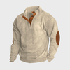 ChArmkpR Mens Pullover Hoodies Two Tone Patchwork Stand Collar Corduroy Pullover Sweatshirts