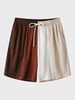 ChArmkpR Mens Shorts Color Block Patchwork Drawstring Elastic Shorts Summer Casual Men Shorts with Side Pockets