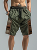 ChArmkpR Mens Shorts Ethnic Pattern Patchwork Loose Drawstring Waist Shorts