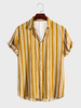 ChArmkpR Mens Striped Shirts Casual Lapel Collar Casual Short Sleeve Shirts Summer Daily Shirt