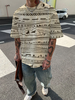 ChArmkpR Mens T-shirts Allover Ethnic Tribal Print Crew Neck Short Sleeve T Shirts