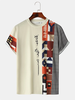 ChArmkpR Mens T-shirts Colorful Geometric Print Patchwork Crew Neck Short Sleeve T Shirts