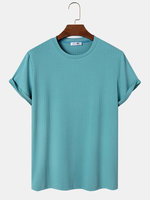 ChArmkpR Mens T-Shirts Solid Crew Neck Casual Short Sleeve T Shirts Summer Daily Casual Tee