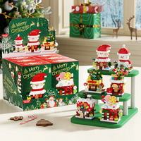 Christmas Santa Claus Building Blocks Assembly Kit Holiday Decoration DIY Model Festive Gift Set