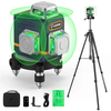 CIGMAN CM-701T 3x360° Laser Level 100ft Green Beam Self-Leveling Remote Control Rechargeable Battery with 1.5m Tripod IP
