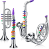 Classic Clarinet Silver Trumpet Saxophone Simulation Musical Instrument Toys