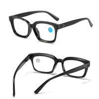Classic Square Black Reading Glasses for Men Women HD Anti-blue Light Eye Protection Presbyopia Eyeglasses
