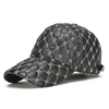 Collrown Genuine Sheepskin Leather Baseball Caps Men Fashion Solid Color Casual Peaked Cap Street Hat 55-61CM