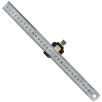 Combination Square Adjustable Steel Ruler Positioning Block 45 or 90 Degree Marking Gauge Line Scriber Fixed Position Me