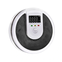Compound Smoke and Carbon Monoxide Leakage Detector LCD Display Sound Light Alarm Troubleshooting Functions Indoor Fire