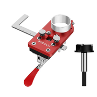 Concealed Positioning Hinge Hole Punch with L Shape Ruler 35mm Door Hinge Jig with Retaining Clip High Precision Aluminu