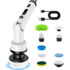 Cordless Electric Spin Scrubber with 9 Replacement Head Dual Speed Electric Brush for Cleaning Power Bathroom Scrubber f