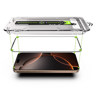 Corning Gorilla Premium Titan Series Tempered Glass with Hard Case Easy Installation HD Screen Film for iPhone 16 16 Plu