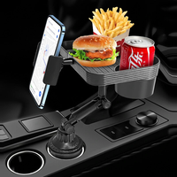 CP12 2-in-1 Car Food Tray Table Detachable Car Cup Holder 360 Degree Rotation for Drink Food Mobile Phone