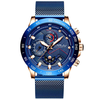 CRRJU Mens Multi-function Six-hand Chronograph Watch Fashion Sport Watches with Date Display Waterproof Quartz Wristwatc