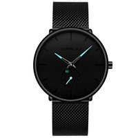 CRRJU Watches Men Simple Dial Bright Needle Wristwatch Waterproof Male Round Fashion Quartz Watch with a Box,  Ideal Choi
