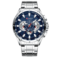 CURREN Men Watch Chronograph Quartz Wristwatch Waterproof Stainless Steel Sports Watches for Men Analog Calendar Wrist W