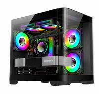 Curved Glass Gaming PC Case M-ATX/Mini-ITX 270° Sea View Room Support Air & Water Cooling USB3.0 USB2.0 Audio Microphone