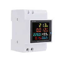 D52-2066 6-in-1 Digital Single Phase Energy Meter with LCD Display Din Rail Mount Power/Voltage/Current/Energy/Frequency