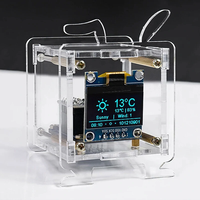 DC5V ESP8266 DIY Electronic Kit Mini Clock Kits OLED Display with Shell DIY Soldering Project