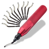 Deburring Tool with 10 BS1010 Steel Swivel Blades Ergonomic Aluminum Handle for Metal Resin PVC Copper and 3D Printed Ed