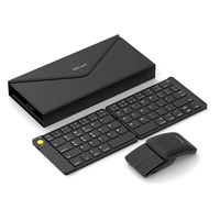 Delux MF10 Foldable Keyboard and Mouse Set Ultra Slim Wireless bluetooth Keyboard & Mouse Combo 120days Standby Magnetic