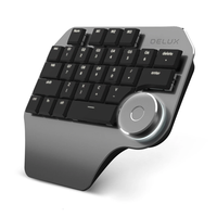 DELUX T11 Designer One Handed Mechanical Keyboard 28 Keys with Multi-functional Dial LED Backlit Kailh Switch For PS/CAD