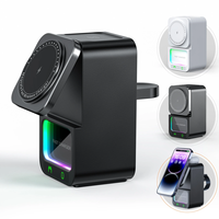 DH19 5-in-1 15W Wireless Magnetic Charger Come with bluetooth Speaker Night Light Function Fast Wireless Charging Statio