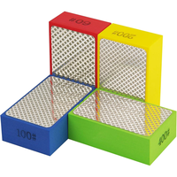 Diamond Sanding Pads 4pcs Grit 60 100 200 400 Wet and Dry Tile Glass Wood Metal Polishing Tools Grinding Blocks Round Ed