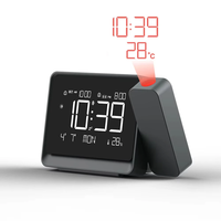Digital Alarm Clock Wall Projection Time Temperature bluetooth Adjustment Night Light USB Power Supply Focusing Display