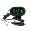 Digital Car Thermometer Temperature Monitor Car Ornament Luminous Clock Voltmeter DC 12V-24V Time Date Dual Display Free