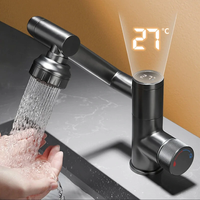 Digital Display 2 Gear Hot Cold Smart Faucet Mounted Wash Sink Hydropower Basin Water Mixer Tap Multifunction Hydropower