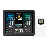 Digital Weather Station Alarm Clock Wireless Indoor Outdoor Thermometer with Atomic Clock Forecast Station with Calendar