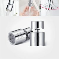 Diiib Kitchen Faucet Aerator Water Tap Nozzle Bubbler Water Saving Filter 360-Degree Double Function 2-Flow Splash-proof