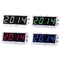 DIY Digital LED Clock Kit Light Control Temperature Display Transparent Case Soldering Project DC 5V USB