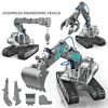 DIY Science And Education Assembly Engineering Team Hydraulic Power Crawler Excavator Bulldozer Puzzle STEM Toys