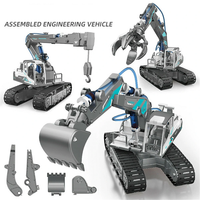 DIY Science And Education Assembly Engineering Team Hydraulic Power Crawler Excavator Bulldozer Puzzle STEM Toys