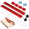 DIY Table Saw Crosscut Sled Kit with 17Inch UHMW Bars 12Inch Aluminum T-Tracks Knob Bolt and Screws Set Fits 3/4" x 3/8"
