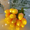 DIY Tulips Artificial Flowers LED Night Light Interior Decoration Bouquet Lamp Simulation Tulip Table Lamp Bedside Atmos
