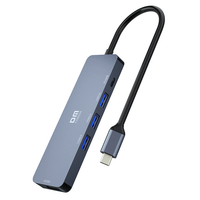 DM CHB058 5-in-1 USB3.0 Hub Docking Station USB Adapter with USB3.0*3 USB-C PD Charging 4K HDMI for PC Laptop Huawei Xia