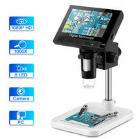 DM4-Z01B019 Digital Microscope 1000X 4.3" Display 8 LED Magnifying Loupe Camera Lens 2MP Adjustable LED Microscope For S